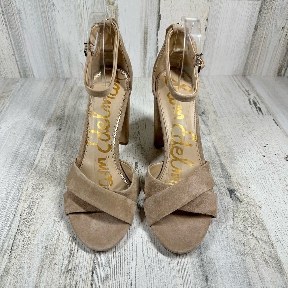 Sam Edelman Yancy Ankle Strap Womens 10 Sandal in Oatmeal Wedding Neutral Party‎ - Picture 4 of 14